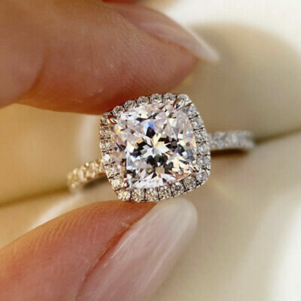 Silver Simulated Diamonds Symphony Ring - Picture 6 of 10